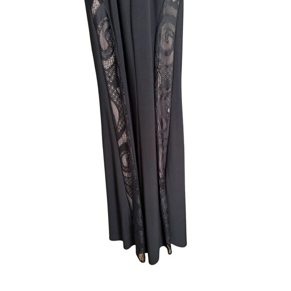 Morgan & Co. A-Line Gown Black Halter Neck Lace Size 2 - Picture 7 of 8
